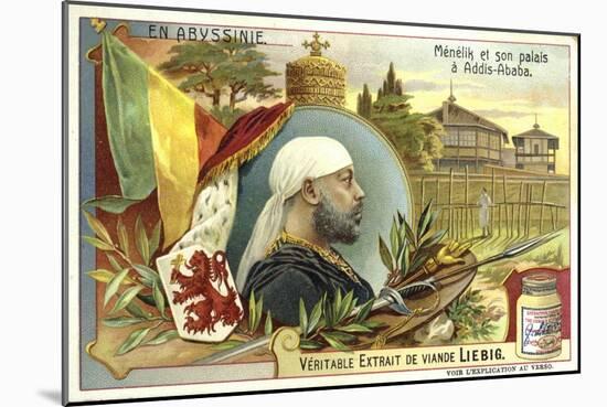 Emperor Menelik II of Ethiopia and His Palace at Addis Ababa-null-Mounted Giclee Print
