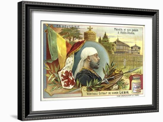 Emperor Menelik II of Ethiopia and His Palace at Addis Ababa-null-Framed Giclee Print