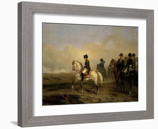 Emperor Napoleon I and His Staff on Horseback-Horace Vernet-Framed Art Print