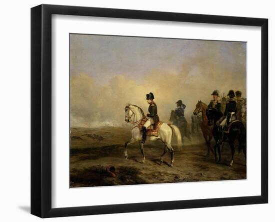Emperor Napoleon I and His Staff on Horseback-Horace Vernet-Framed Art Print