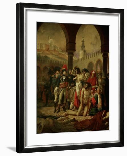 Emperor Napoleon I Bonaparte Visiting the Plague-Stricken in Jaffa-Antoine-Jean Gros-Framed Giclee Print