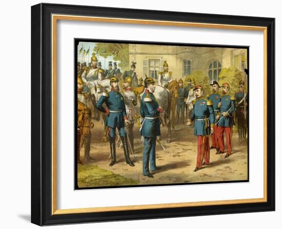 Emperor Napoleon III of France Surrenders to Kaiser Wilhelm of Prussia the Day-null-Framed Art Print