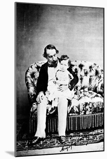 Emperor Napoléon III with the Prince Imperial, C.1860-Mayer and Pierson-Mounted Photographic Print