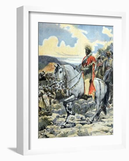Emperor Negus Menelik II of Ethiopia at Battle of Adwa 1896-Chris Hellier-Framed Photographic Print