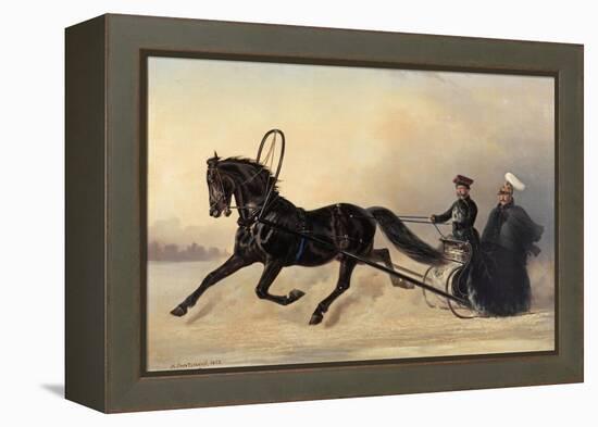 Emperor Nicholas I on a Winter Outing, 1853-Nikolai Egorevich Sverchkov-Framed Premier Image Canvas