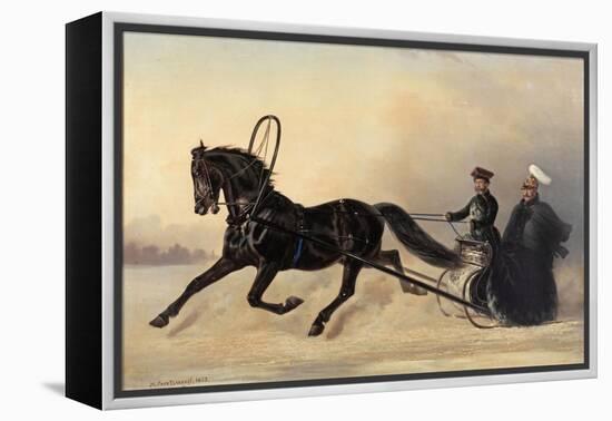 Emperor Nicholas I on a Winter Outing, 1853-Nikolai Egorevich Sverchkov-Framed Premier Image Canvas