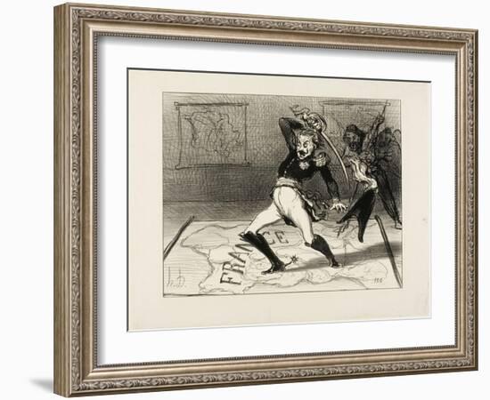Emperor Nicolas Working in His Cabinet, Plate 94 from Actualités, 1850-Honore Daumier-Framed Giclee Print