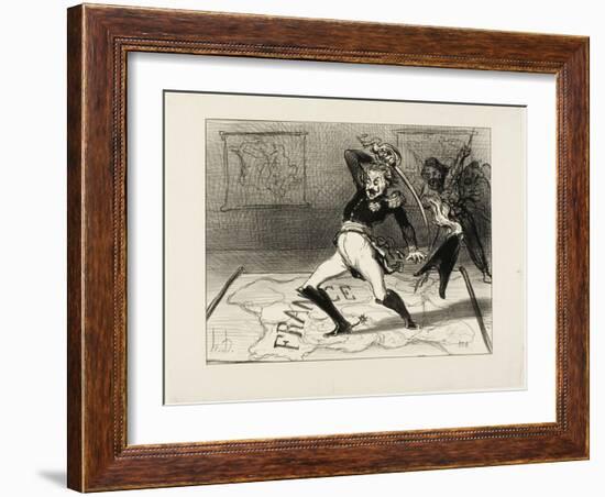 Emperor Nicolas Working in His Cabinet, Plate 94 from Actualités, 1850-Honore Daumier-Framed Giclee Print