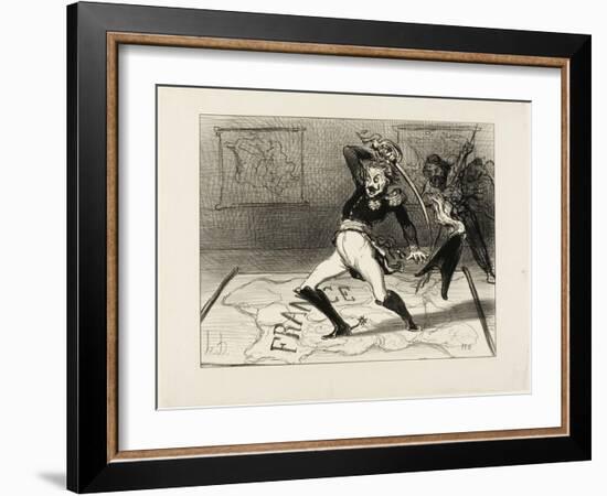 Emperor Nicolas Working in His Cabinet, Plate 94 from Actualités, 1850-Honore Daumier-Framed Giclee Print