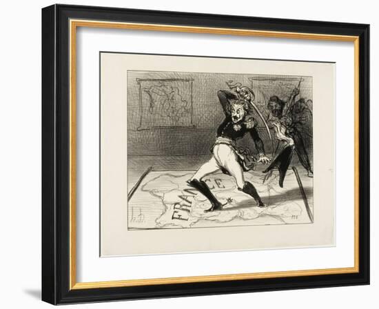 Emperor Nicolas Working in His Cabinet, Plate 94 from Actualités, 1850-Honore Daumier-Framed Giclee Print