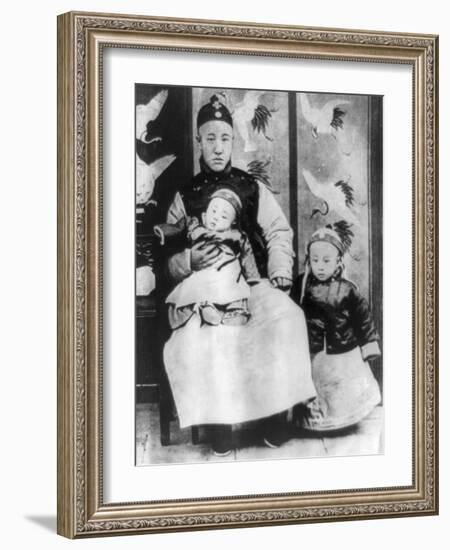 Emperor Pu Yi with Father and Brother Photograph - China-Lantern Press-Framed Art Print