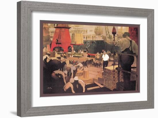 Empire Builders: Loading and Unloading Cargo-Fred Taylor-Framed Art Print