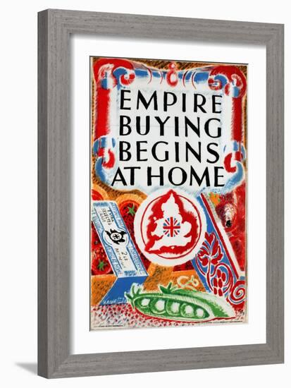 Empire Buying Begins at Home, from the Series 'The UK Shows Her Produce'-null-Framed Giclee Print