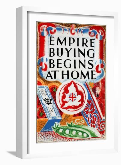 Empire Buying Begins at Home, from the Series 'The UK Shows Her Produce'-null-Framed Giclee Print