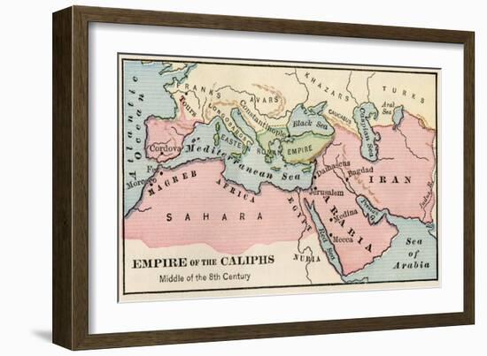 Empire of the Arab Caliphs, Middle of the 8th Century-null-Framed Giclee Print