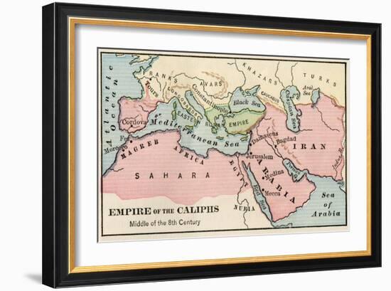 Empire of the Arab Caliphs, Middle of the 8th Century-null-Framed Giclee Print