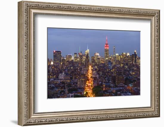 Empire State Building and city skyline, Manhattan, New York City, United States of America, North A-Fraser Hall-Framed Photographic Print