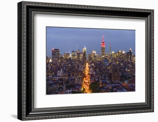 Empire State Building and city skyline, Manhattan, New York City, United States of America, North A-Fraser Hall-Framed Photographic Print