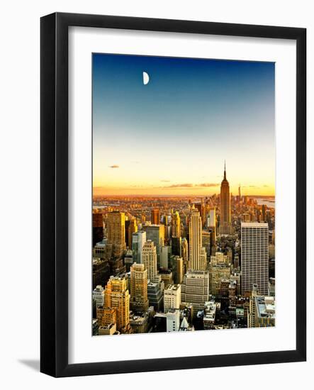 Empire State Building and One World Trade Center at Sunset, Manhattan, New York-Philippe Hugonnard-Framed Photographic Print