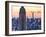 Empire State Building and One World Trade Center at Sunset, Midtown Manhattan, New York City, US-Philippe Hugonnard-Framed Photographic Print