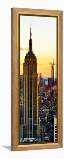 Empire State Building and One World Trade Center at Sunset, Midtown Manhattan, New York City-Philippe Hugonnard-Framed Premier Image Canvas