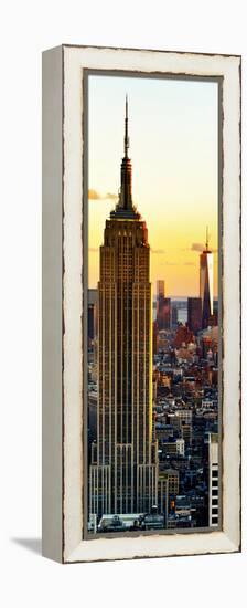 Empire State Building and One World Trade Center at Sunset, Midtown Manhattan, New York City-Philippe Hugonnard-Framed Premier Image Canvas