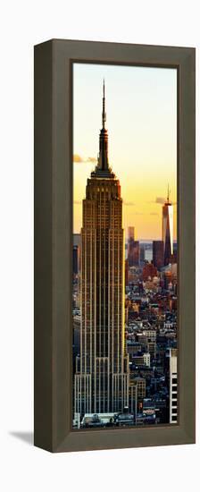 Empire State Building and One World Trade Center at Sunset, Midtown Manhattan, New York City-Philippe Hugonnard-Framed Premier Image Canvas