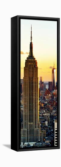 Empire State Building and One World Trade Center at Sunset, Midtown Manhattan, New York City-Philippe Hugonnard-Framed Premier Image Canvas