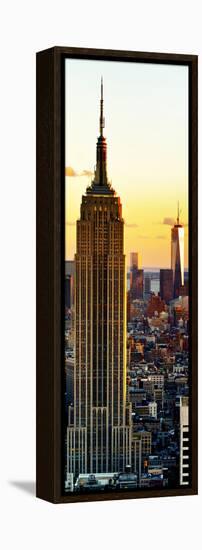 Empire State Building and One World Trade Center at Sunset, Midtown Manhattan, New York City-Philippe Hugonnard-Framed Premier Image Canvas