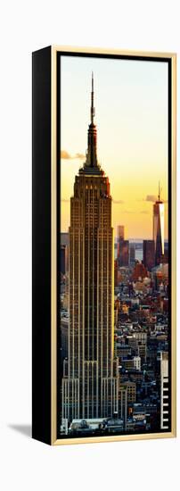 Empire State Building and One World Trade Center at Sunset, Midtown Manhattan, New York City-Philippe Hugonnard-Framed Premier Image Canvas