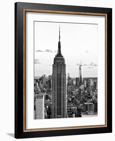 Empire State Building and One World Trade Center at Sunset, Midtown Manhattan, NYC-Philippe Hugonnard-Framed Photographic Print