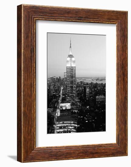 Empire State Building at Sunset, View from 5AV & 42nd Street, New York-null-Framed Photographic Print