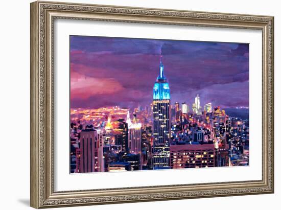 Empire State Building Feeling Like A Blue Giant-Markus Bleichner-Framed Art Print