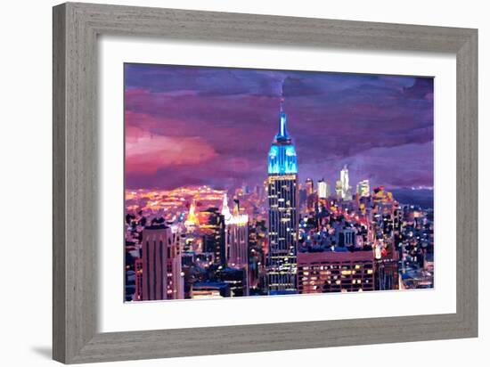 Empire State Building Feeling Like A Blue Giant-Markus Bleichner-Framed Art Print