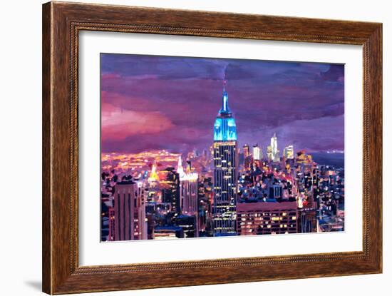 Empire State Building Feeling Like A Blue Giant-Markus Bleichner-Framed Art Print