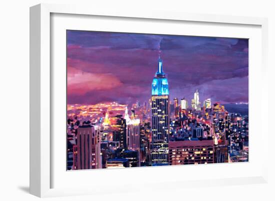 Empire State Building Feeling Like A Blue Giant-Markus Bleichner-Framed Art Print