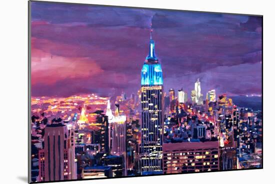 Empire State Building Feeling Like A Blue Giant-Markus Bleichner-Mounted Art Print