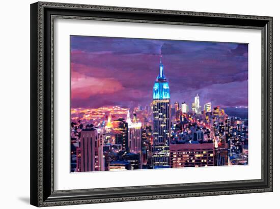 Empire State Building Feeling Like A Blue Giant-Markus Bleichner-Framed Art Print