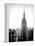 Empire State Building from Rockefeller Center at Dusk, Manhattan, NYC, US, Old Black and White-Philippe Hugonnard-Framed Premier Image Canvas