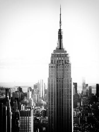 Empire State Building From Rockefeller Center At Dusk Manhattan Nyc Us Old Black And White Photographic Print By Philippe Hugonnard Art Com
