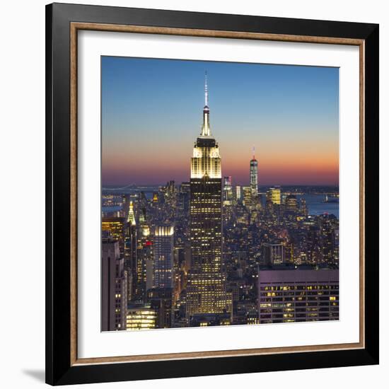 Empire State Building (One World Trade Center Behind), Manhattan, New York City, New York, USA-Jon Arnold-Framed Photographic Print