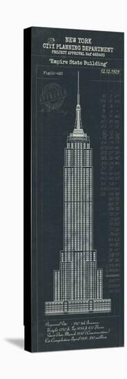 Empire State Building Plan-The Vintage Collection-Framed Stretched Canvas