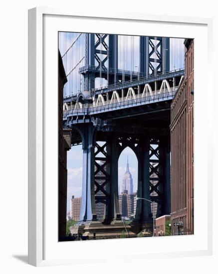 Empire State Building Seen Through the Manhattan Bridge, Brooklyn, New York, New York State, USA-Yadid Levy-Framed Photographic Print