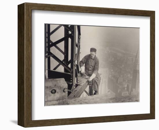 Empire State Building under Construction, 1930 (Gelatin Silver Print)-Lewis Wickes Hine-Framed Giclee Print