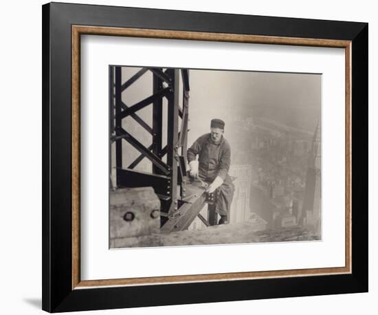 Empire State Building under Construction, 1930 (Gelatin Silver Print)-Lewis Wickes Hine-Framed Giclee Print