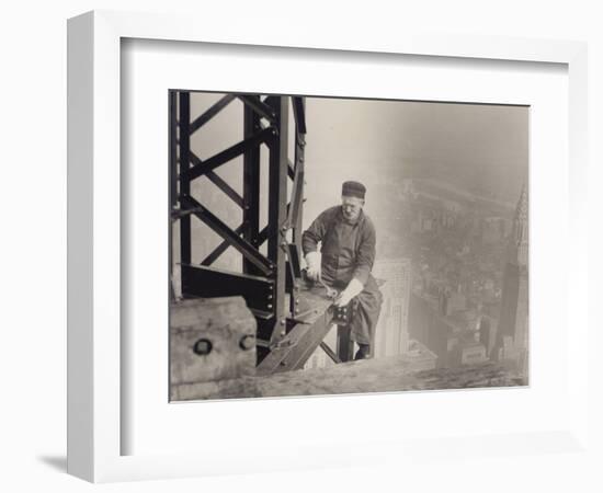 Empire State Building under Construction, 1930 (Gelatin Silver Print)-Lewis Wickes Hine-Framed Giclee Print