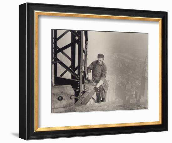 Empire State Building under Construction, 1930 (Gelatin Silver Print)-Lewis Wickes Hine-Framed Giclee Print