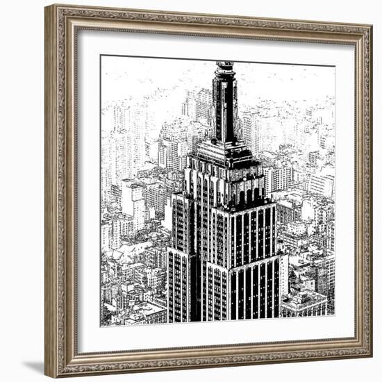 Empire State Sketch-Shelley Lake-Framed Art Print