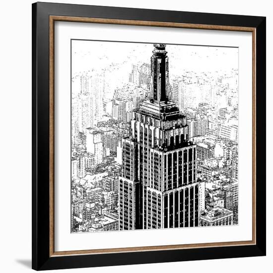 Empire State Sketch-Shelley Lake-Framed Art Print