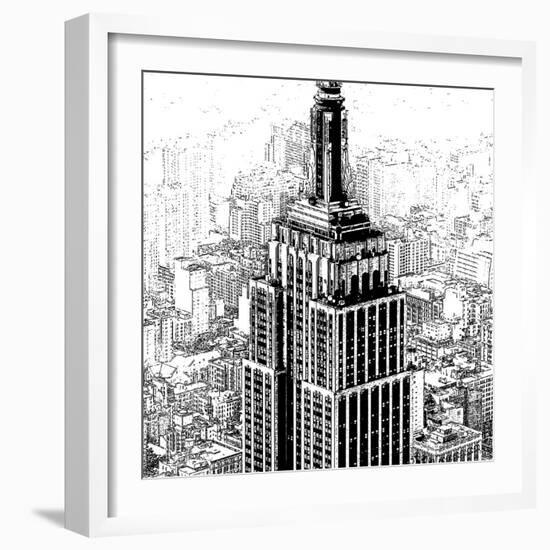 Empire State Sketch-Shelley Lake-Framed Art Print